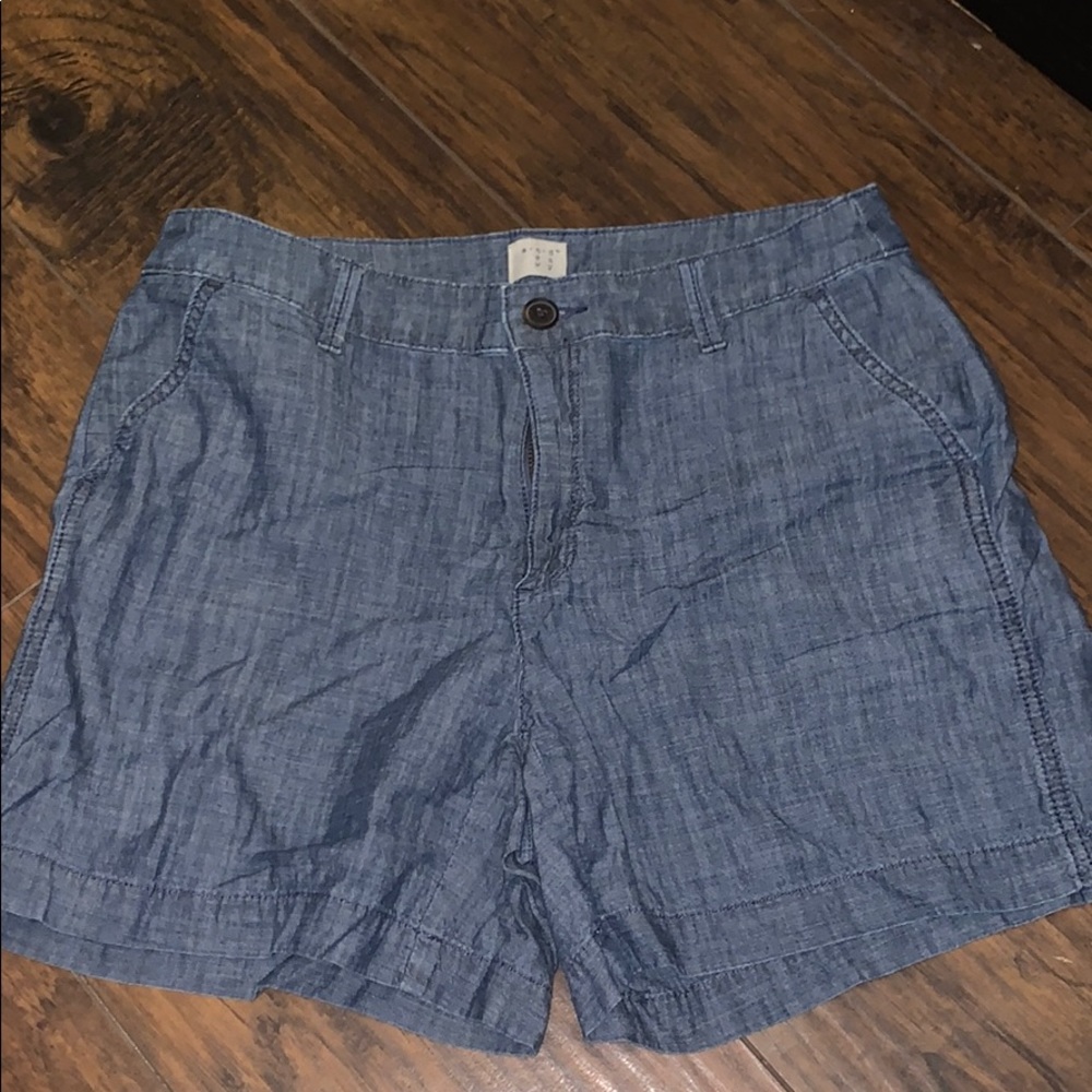 high waist chambray shorts